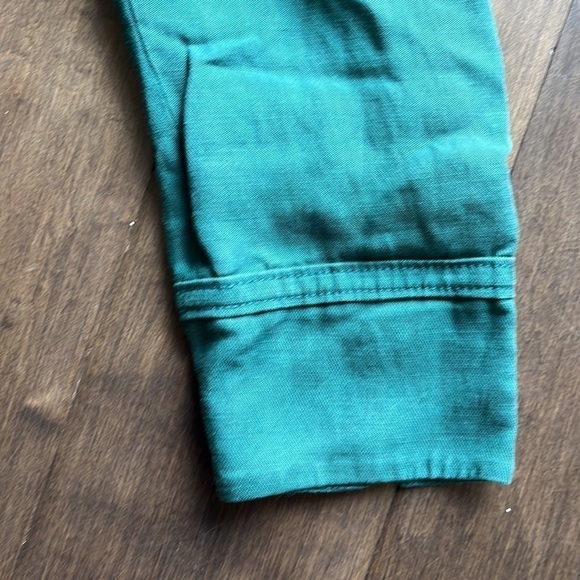 Green White House Black Market Waist Length denim Jacket, size 00 - Picture 5 of 5